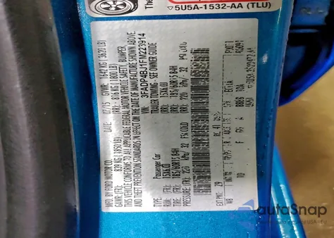 2015 Ford Fiesta Se из США, поврежденный, VIN 3FADP4BJ1FM223914